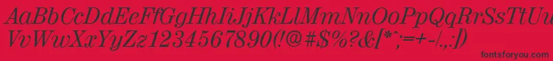 ValenciaserialItalic Font – Black Fonts on Red Background