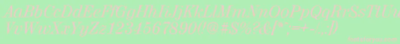 ValenciaserialItalic Font – Pink Fonts on Green Background