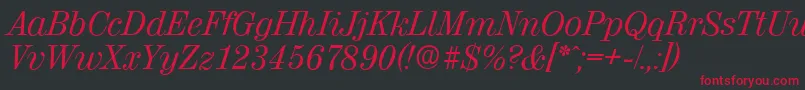 ValenciaserialItalic Font – Red Fonts on Black Background