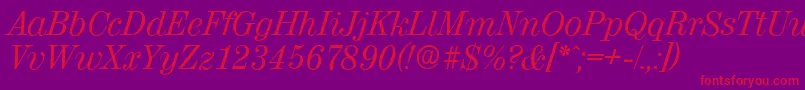 ValenciaserialItalic Font – Red Fonts on Purple Background