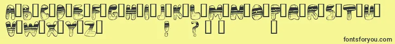 フォントAdrenochrome – 黒い文字の黄色い背景