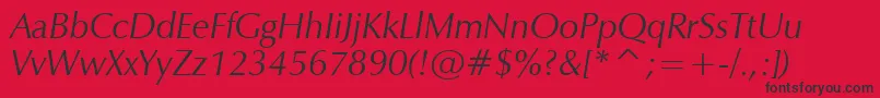 ZapItalic Font – Black Fonts on Red Background