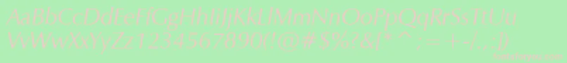 ZapItalic Font – Pink Fonts on Green Background