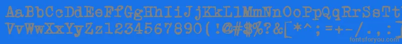 Fonte PowderfingerType – fontes cinzas em um fundo azul