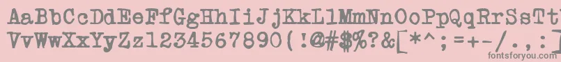 Czcionka PowderfingerType – szare czcionki na różowym tle