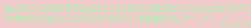 PowderfingerType-Schriftart – Grüne Schriften auf rosa Hintergrund