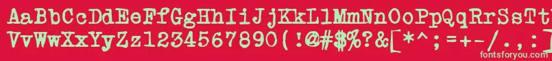 Шрифт PowderfingerType – зелёные шрифты на красном фоне
