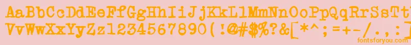 PowderfingerType-Schriftart – Orangefarbene Schriften auf rosa Hintergrund