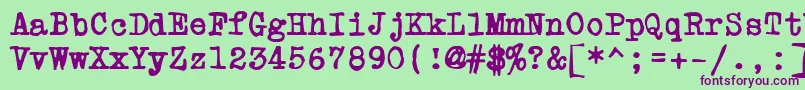 Шрифт PowderfingerType – фиолетовые шрифты на зелёном фоне