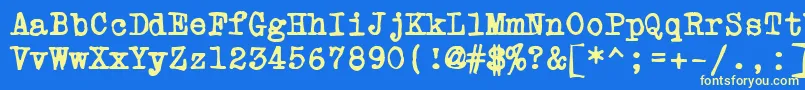 Шрифт PowderfingerType – жёлтые шрифты на синем фоне