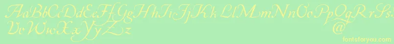 Corabael-Schriftart – Gelbe Schriften auf grünem Hintergrund