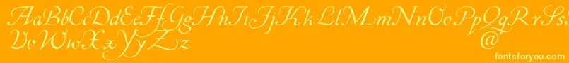 Corabael-Schriftart – Gelbe Schriften auf orangefarbenem Hintergrund