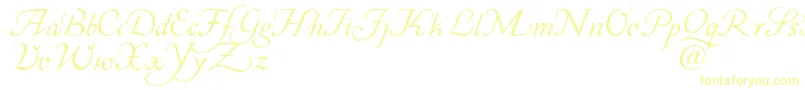 Corabael-Schriftart – Gelbe Schriften auf weißem Hintergrund