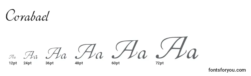 Corabael Font Sizes