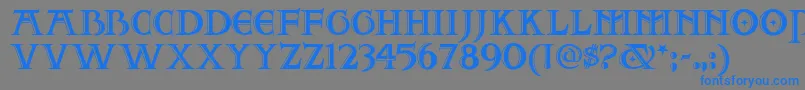 フォントTwoforjuannf – 灰色の背景に青い文字