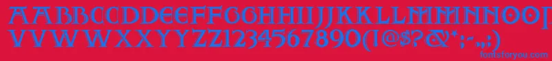 Twoforjuannf Font – Blue Fonts on Red Background