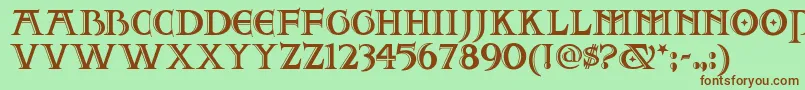 Twoforjuannf Font – Brown Fonts on Green Background