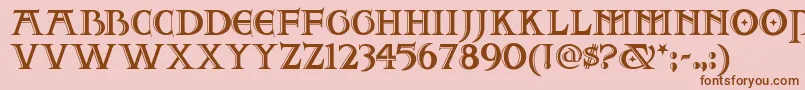 Twoforjuannf Font – Brown Fonts on Pink Background