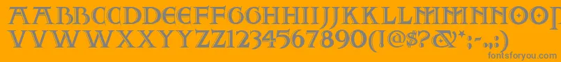 フォントTwoforjuannf – オレンジの背景に灰色の文字