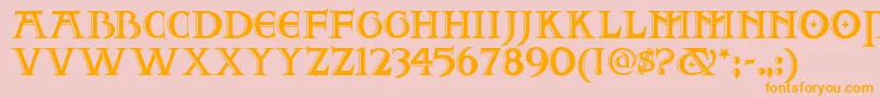 Twoforjuannf Font – Orange Fonts on Pink Background