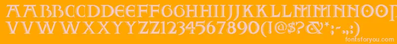 Twoforjuannf Font – Pink Fonts on Orange Background
