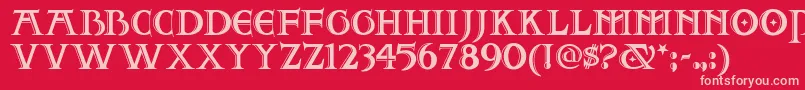 Шрифт Twoforjuannf – розовые шрифты на красном фоне