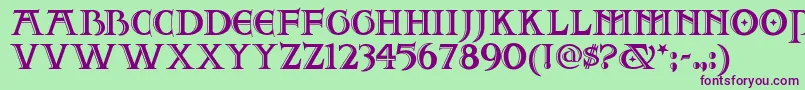 Twoforjuannf Font – Purple Fonts on Green Background