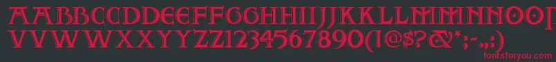 Twoforjuannf Font – Red Fonts on Black Background