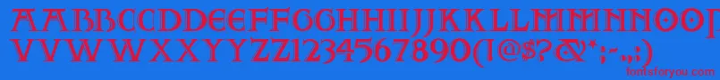 Шрифт Twoforjuannf – красные шрифты на синем фоне
