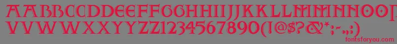 Шрифт Twoforjuannf – красные шрифты на сером фоне