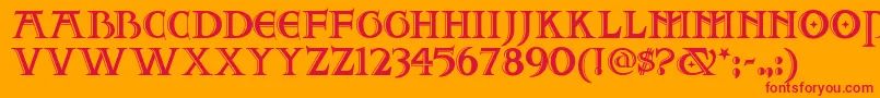 Twoforjuannf Font – Red Fonts on Orange Background