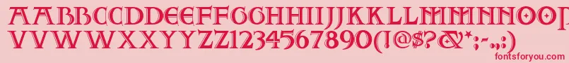 Twoforjuannf Font – Red Fonts on Pink Background