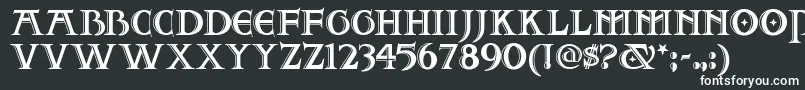 フォントTwoforjuannf – 黒い背景に白い文字