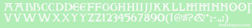 Twoforjuannf Font – White Fonts on Green Background