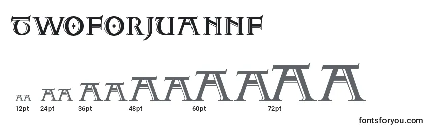 Размеры шрифта Twoforjuannf