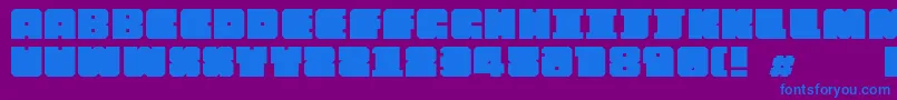 Chipofftheblock Font – Blue Fonts on Purple Background