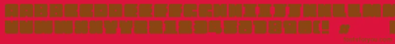 Czcionka Chipofftheblock – brązowe czcionki na czerwonym tle