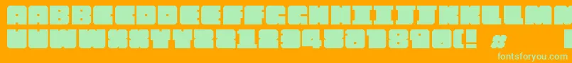 Chipofftheblock Font – Green Fonts on Orange Background