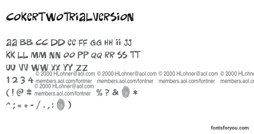 Шрифт CokertwoTrialVersion – алфавит, цифры, специальные символы