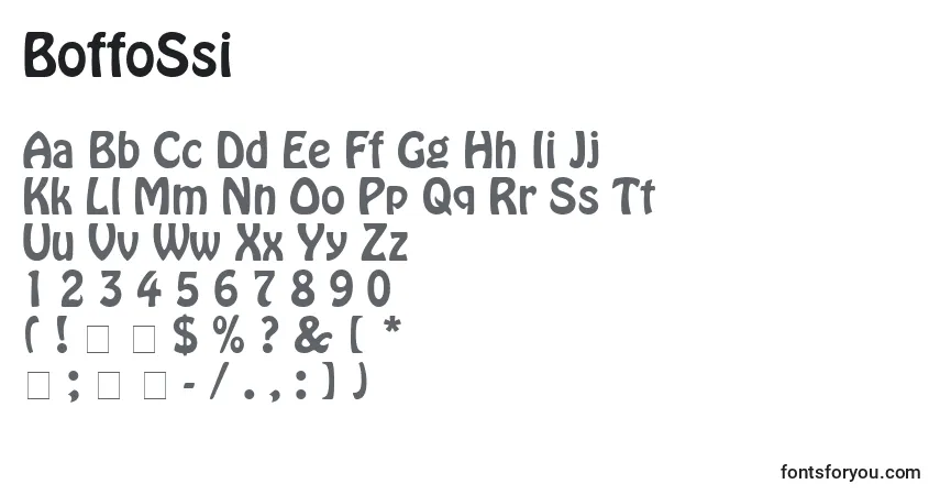 A fonte BoffoSsi – alfabeto, números, caracteres especiais