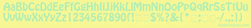 BoffoSsi Font – Green Fonts on Yellow Background