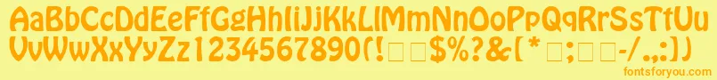 BoffoSsi Font – Orange Fonts on Yellow Background
