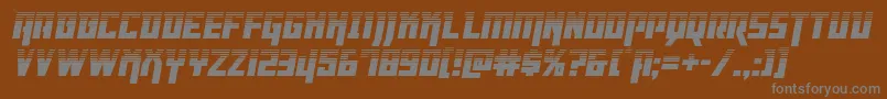 Dangerflighthalfital-Schriftart – Graue Schriften auf braunem Hintergrund