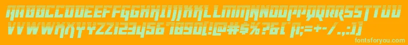 Dangerflighthalfital Font – Green Fonts on Orange Background