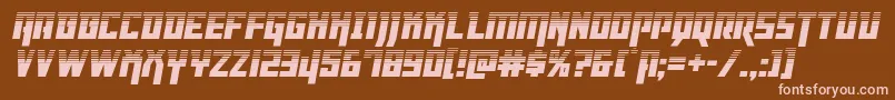 Dangerflighthalfital-Schriftart – Rosa Schriften auf braunem Hintergrund