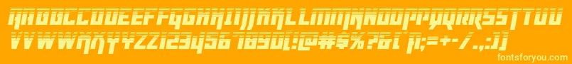 Шрифт Dangerflighthalfital – жёлтые шрифты на оранжевом фоне