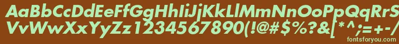 フォントKudosSsiBoldItalic – 緑色の文字が茶色の背景にあります。