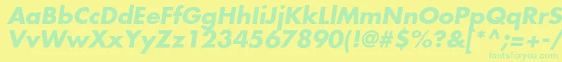 KudosSsiBoldItalic Font – Green Fonts on Yellow Background