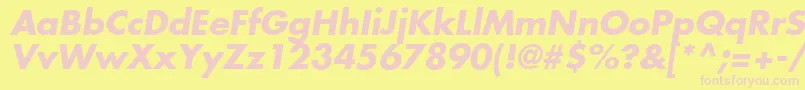 KudosSsiBoldItalic-Schriftart – Rosa Schriften auf gelbem Hintergrund