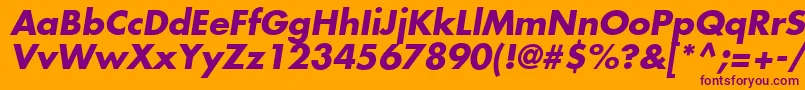 Czcionka KudosSsiBoldItalic – fioletowe czcionki na pomarańczowym tle